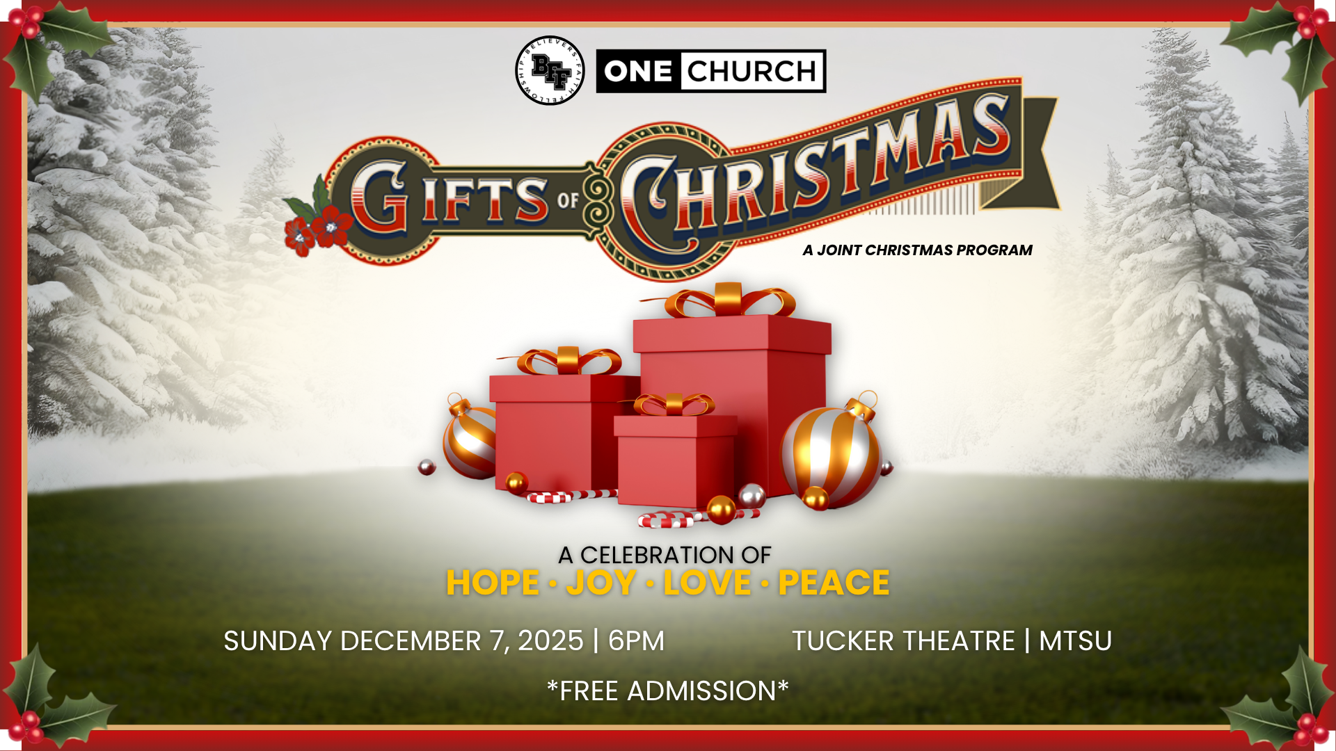 Believers faith fellowship gifts of christmas flyer